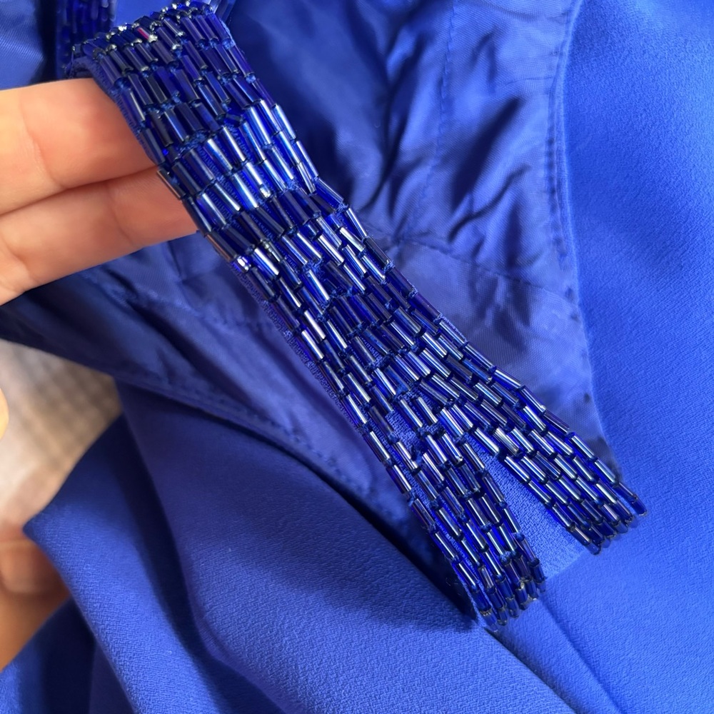 Precious Formals VTG 90s Blue Formal/Prom/Party Beaded Dress Sz 4 - Picture 12 of 15